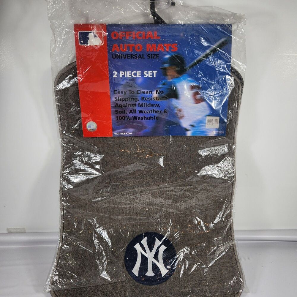 MLB - New York Yankees Carpet Car Auto Mat Set - 2 Pieces Gray Universal Size